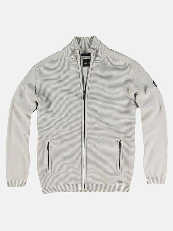 engbers Herren Cardigan in Ottomanstruktur Silbergrau 31963