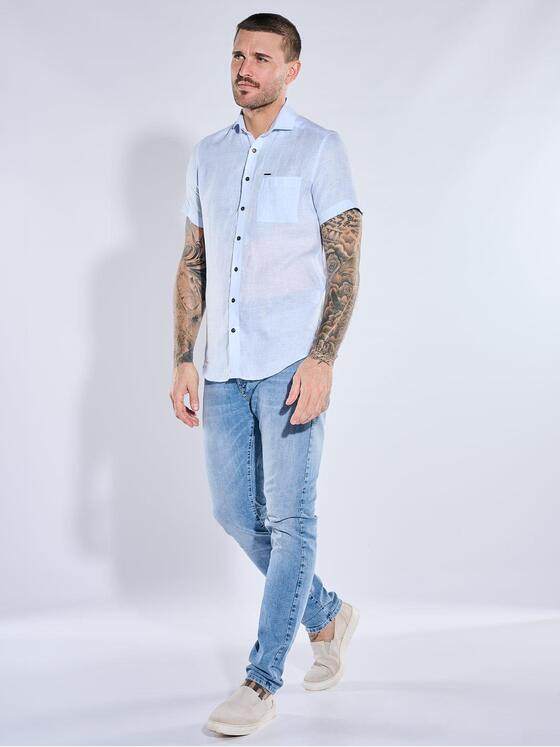 emilio adani Herren Hemd uni Hellblau 40676