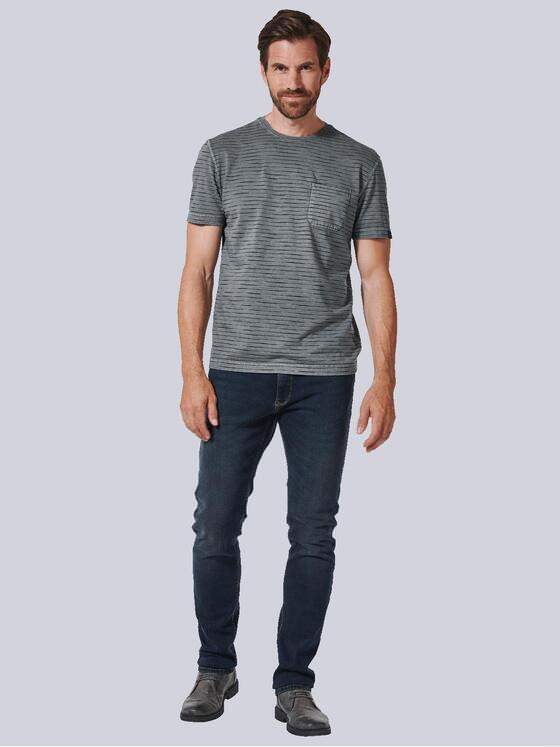 engbers Herren T-Shirt gestreift Grau 35242