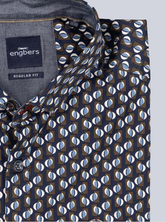 engbers Herren Langarm-Hemd gemustert Blau 35599