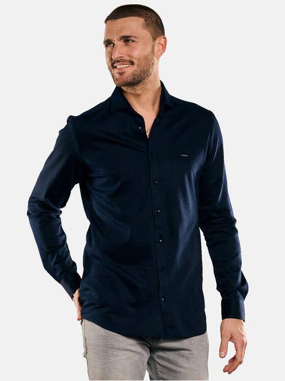 emilio adani Herren Hemd uni Blau 32938