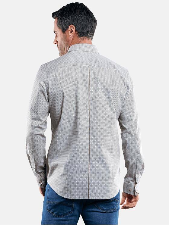 engbers Herren Dezent gemustertes Langarmhemd Schwarz 29469