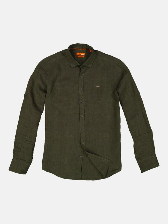 emilio adani Herren Hemd uni Grün 35149