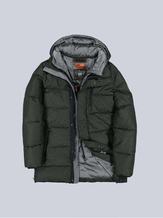 emilio adani Herren Mantel mit abnehmbarer Kapuze Oliv 39526