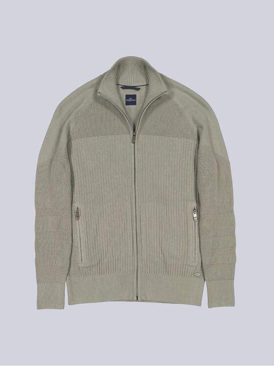 engbers Herren Strickjacke mit Strukturwechsel Gruen 39232