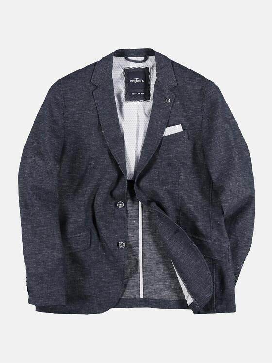 engbers Herren Sportives Sakko aus Baumwoll-Leinenmix Blau 29604