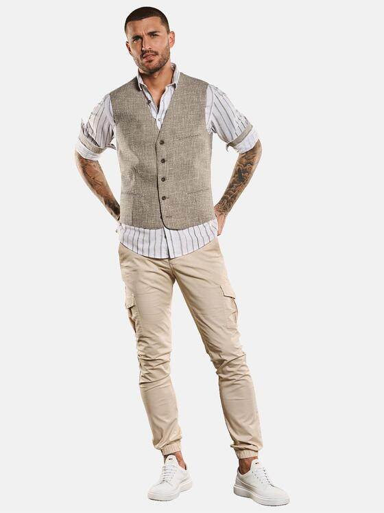 emilio adani Herren Sakko-Weste mit feiner Struktur Beige 32972