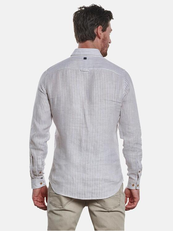 ENGBERS GERMANY Herren Langarm-Hemd gestreift Beige 32687