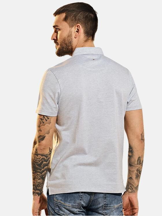emilio adani Herren Poloshirt mit Jacquard-Struktur Grau 31707