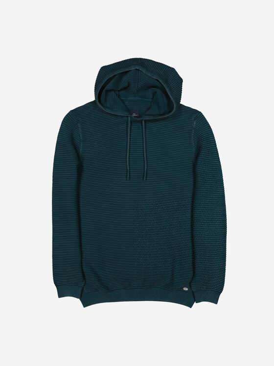 engbers Herren Pullover mit Kapuze Petrolblau 38152