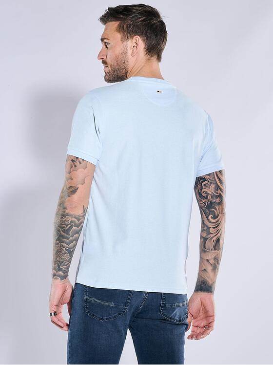 emilio adani Herren T-Shirt uni Blau 38628