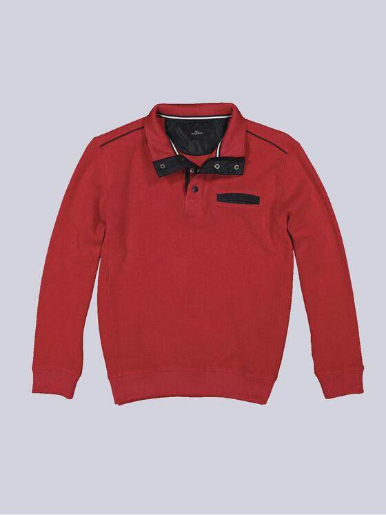 engbers Herren Sweatshirt mit Knopfleiste Rot 35642