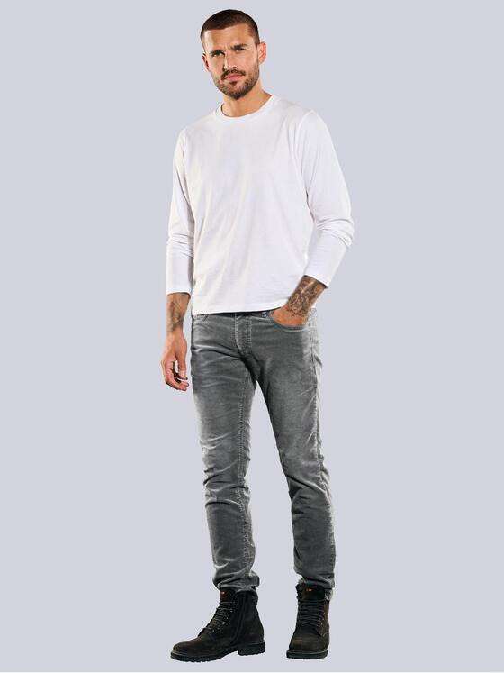 emilio adani Herren 5-Pocket Hose aus Cord Grau 35460