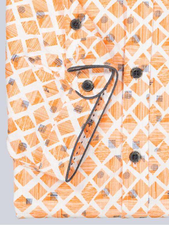 engbers Herren Kurzarm-Hemd gemustert Orange 37100