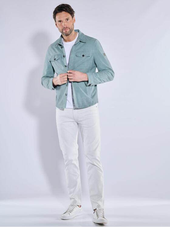 ENGBERS GERMANY Herren Overshirt aus Ziegenleder Tuerkis 38678