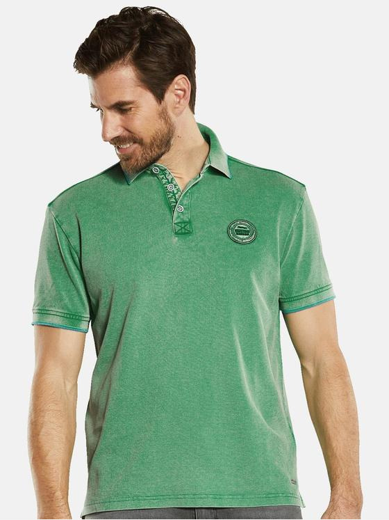 engbers Herren Polo-Shirt uni Grün 34328