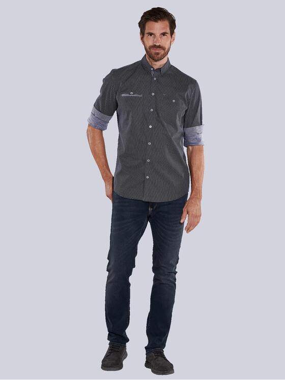 engbers Herren Langarm-Hemd gemustert Blau 36164
