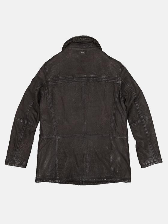 engbers Herren Lederjacke mit abnehmbarem Kragen Dunkelbraun 32254