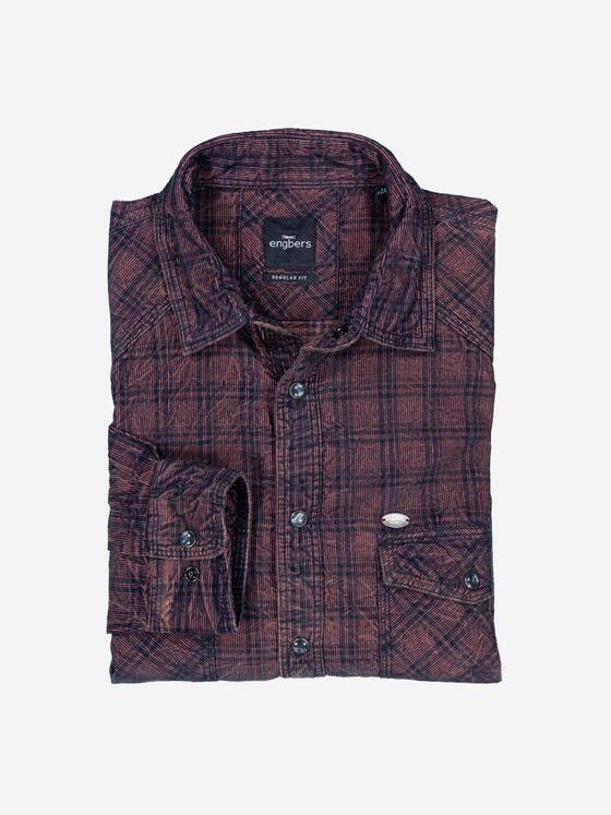 engbers Herren Langarm-Hemd kariert Hellrot 37778
