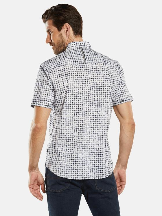 engbers Herren Kurzarm-Hemd gemustert Blau 34762