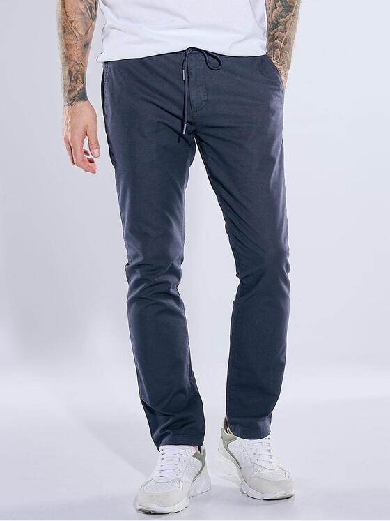 emilio adani Herren Chino mit Tunnelzug Saphirblau 40735