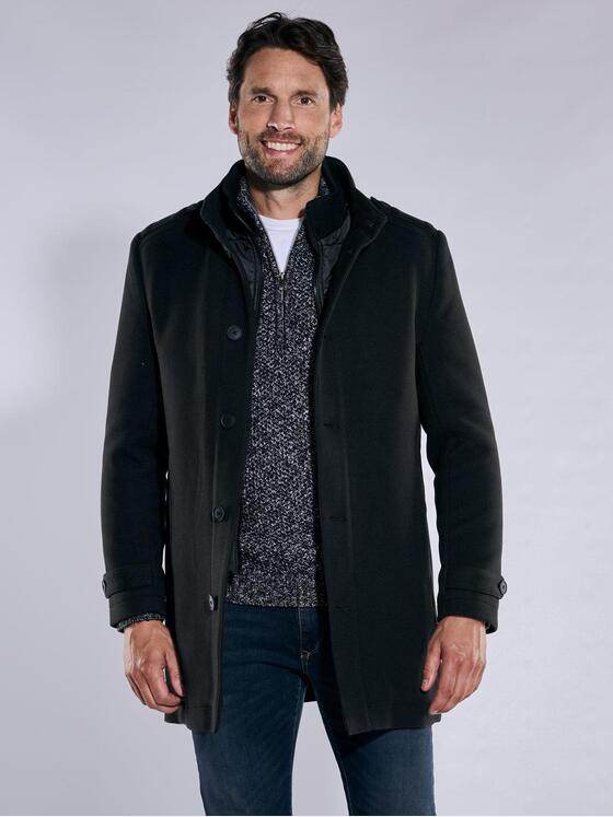 engbers Herren Mantel mit heraustrennbarem Inlet Schwarz 35490