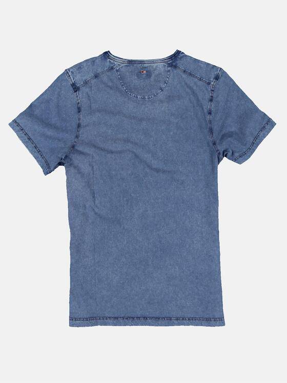 emilio adani Herren V-Neck T-Shirt aus super softem Baumwollmaterial Blau 30580