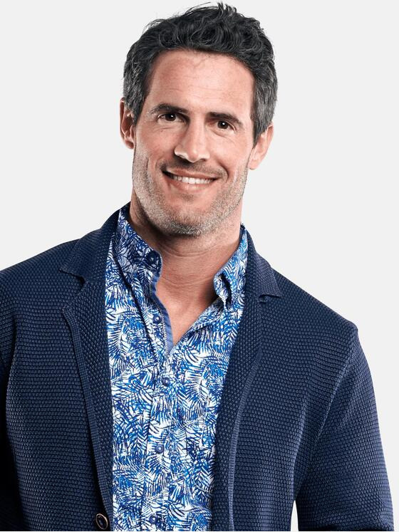 engbers Herren Softes Stricksakko aus Baumwolle Marineblau 29297