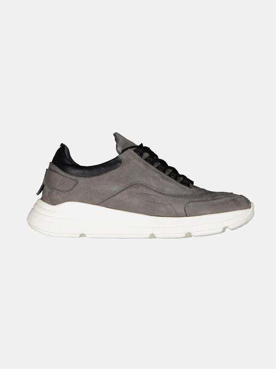 emilio adani Herren Sneaker aus Nubuk-Leder Grau 33595