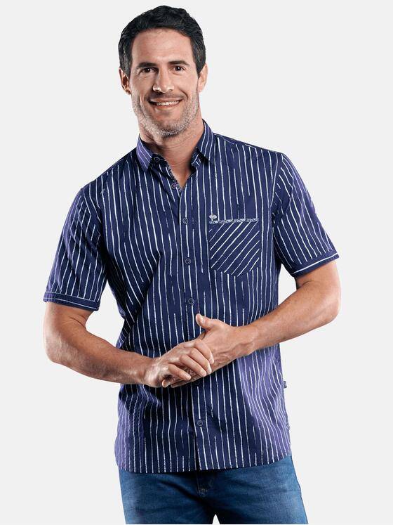 engbers Herren Modisches Streifenhemd Marineblau 29516