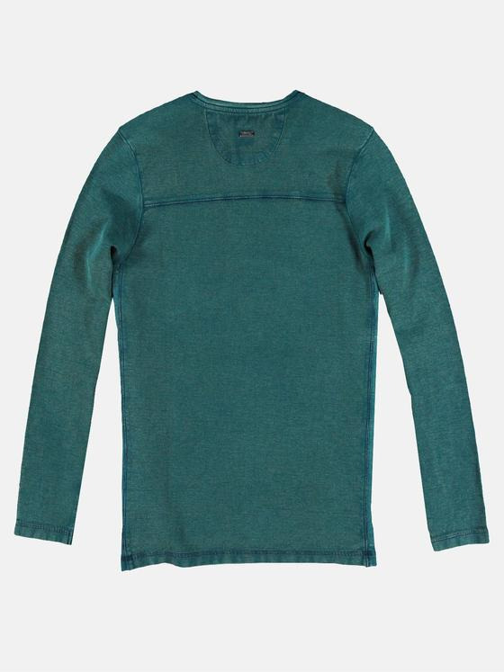 engbers Herren Henley Shirt mit schöner Waffelstruktur Dunkelgruen 30041