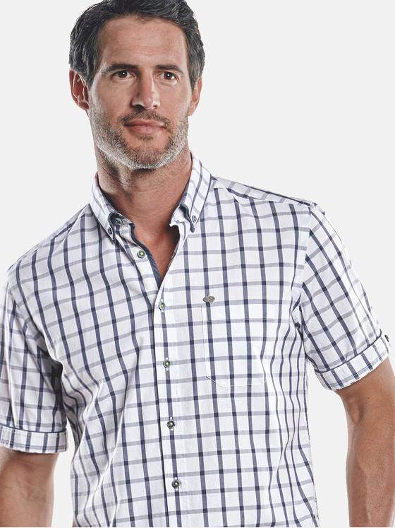 engbers Herren Hemd kariert Reinweiss 29754