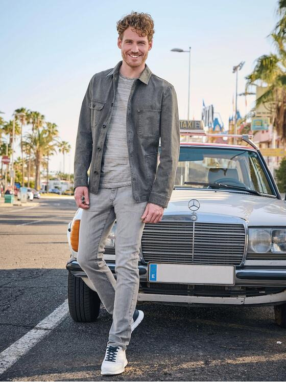 engbers Herren Sakko in Overshirt-Optik Grün 32598