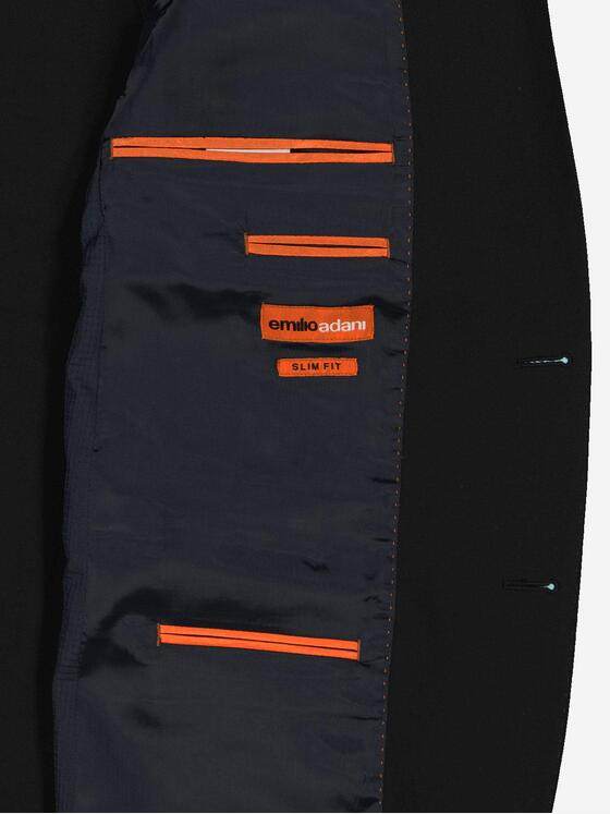 emilio adani Herren Anzug-Sakko slim fit Schwarz 37375