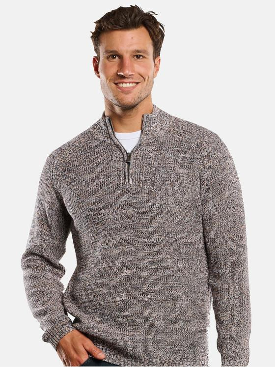 engbers Herren Pullover mit Troyerkragen Beige 33835