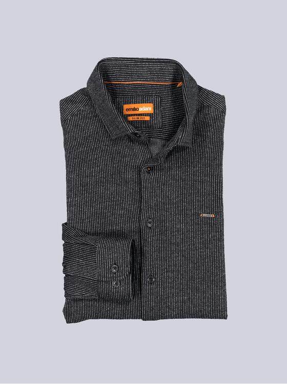 emilio adani Herren Hemd gemustert Schwarz 35552