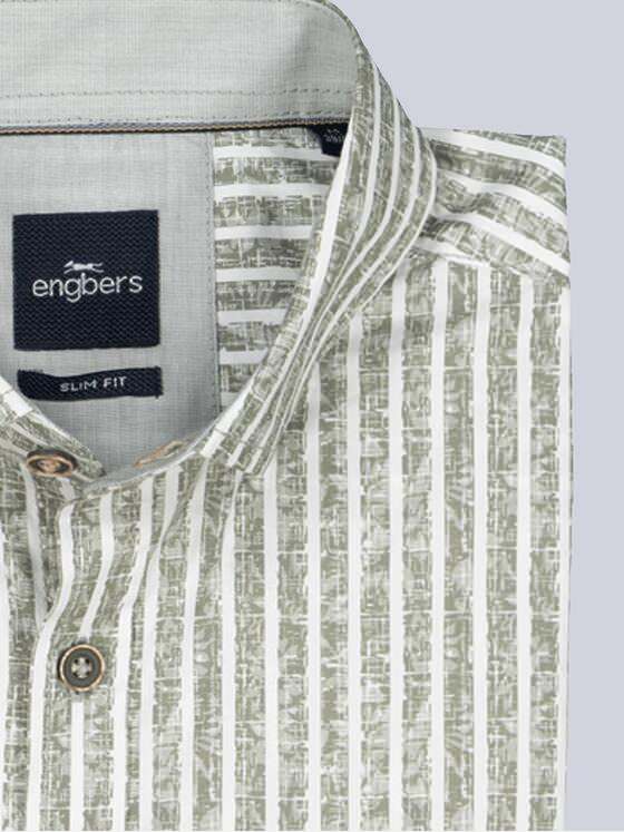 engbers Herren Langarm-Hemd slim fit Grün 36877