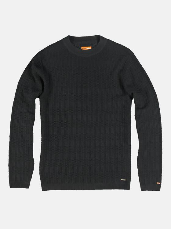 emilio adani Herren Pullover aus Merinowolle Schwarz 32065