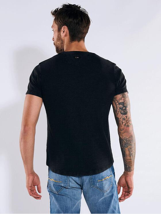 emilio adani Herren T-Shirt strukturiert Schwarz 36340