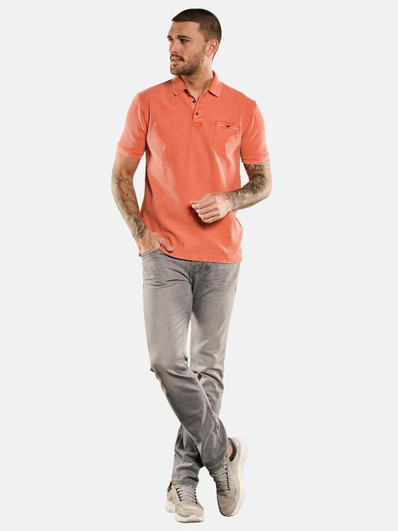 emilio adani Herren Polo-Shirt strukturiert Orange 33026