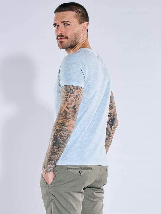 emilio adani Herren Rundhals T-Shirt Hellblau 40795