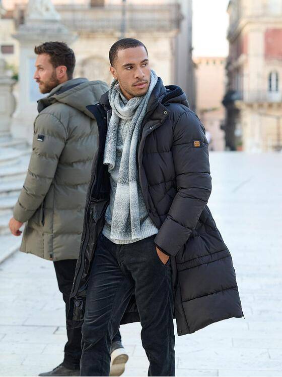 emilio adani Herren Mantel regular Grau 37468