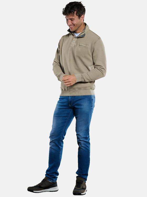 engbers Herren Sweatshirt mit Stehkragen Braunbeige 33759