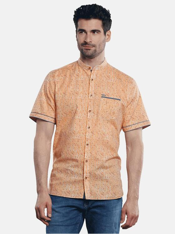 engbers Herren Kurzarmhemd aus Leinen Blutorange 31301