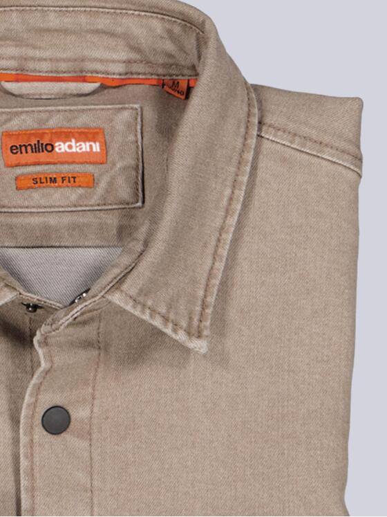 emilio adani Herren Overshirt uni Beige 39203