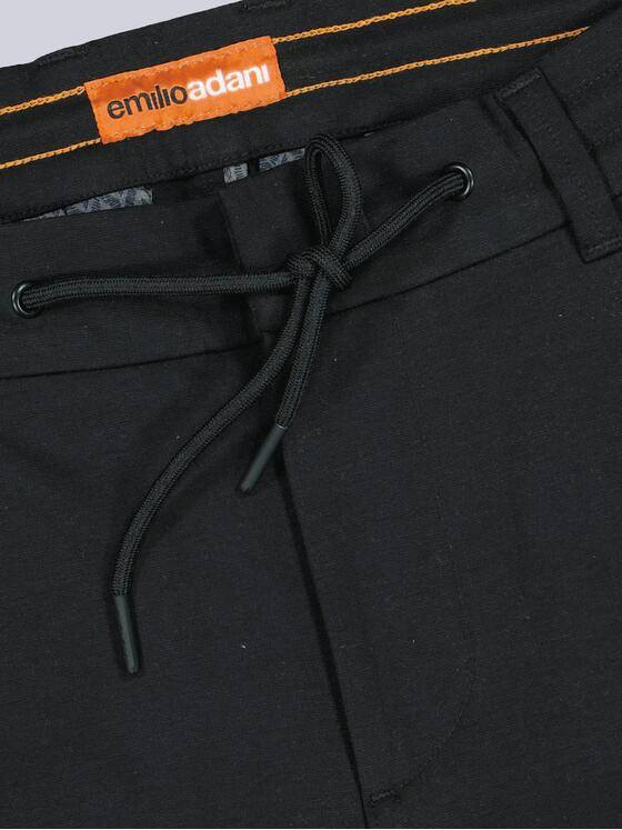 emilio adani Herren Chino Bermuda mit Tunnelzug Schwarz 38618
