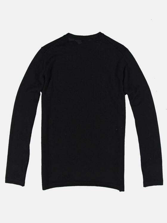 emilio adani Herren Pullover aus reiner Merino Wolle Schwarz 30804