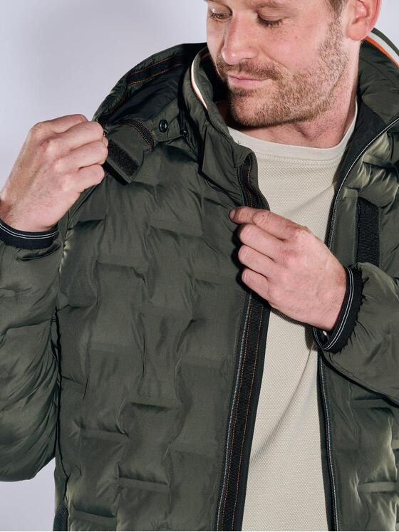 engbers Herren Steppjacke mit abnehmbarer Kapuze Grün 37457