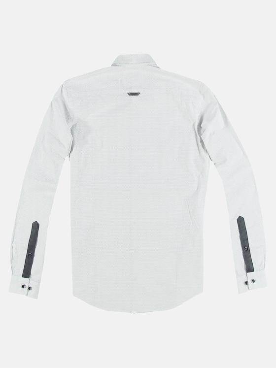 emilio adani Herren Modisches Langarmhemd mit Minimal-Print Weiß 31316