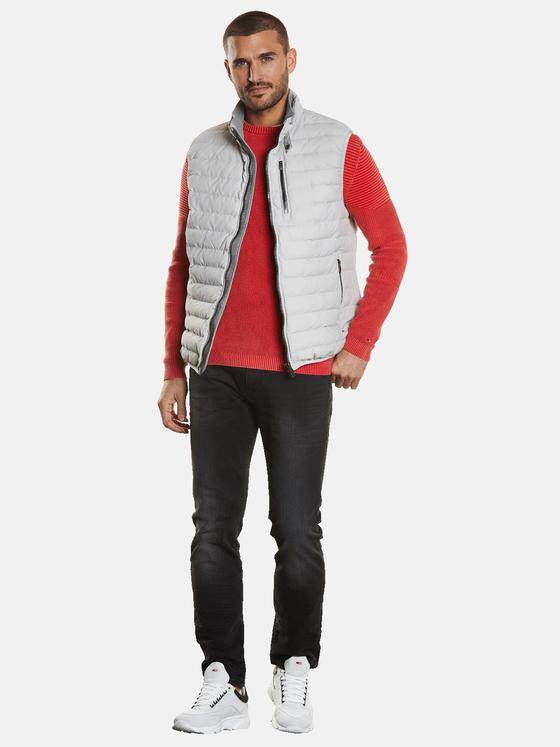 emilio adani Herren Steppweste slim fit Grau 34215
